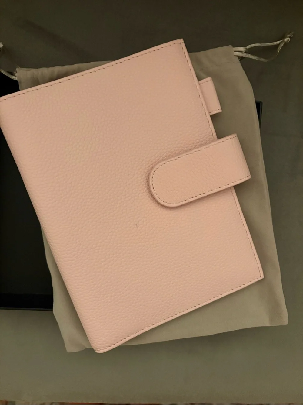 Moterm Leather Snap Notebook in Blush Pink